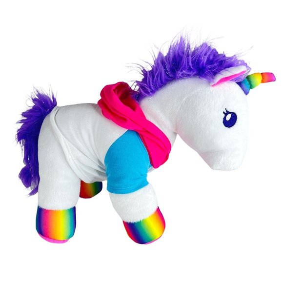 Build A Bear Color Craze Unicorn Plush Rainbow Hoodie Purple Sparkle Stuffed Toy - Picture 4 of 12